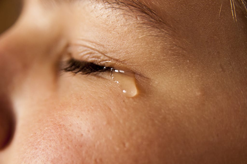 a person looking sad or in grief